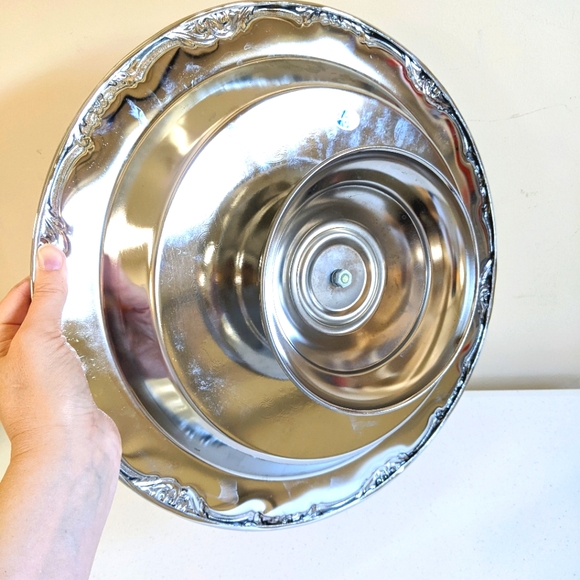 Vintage Silver Plated and Glass Lazy Susan - Picture 11 of 12